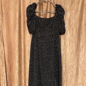 Suzy Shier Polka Dot Navy Blue Dress
